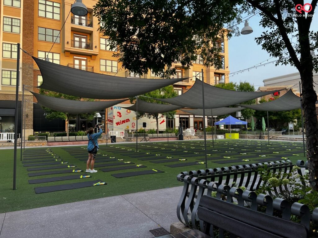 The space where Peloton on Tour Atlanta hosted the outdoor group classes.