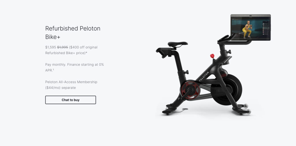 Details on the refurbished Peloton Bike+ for $1595.