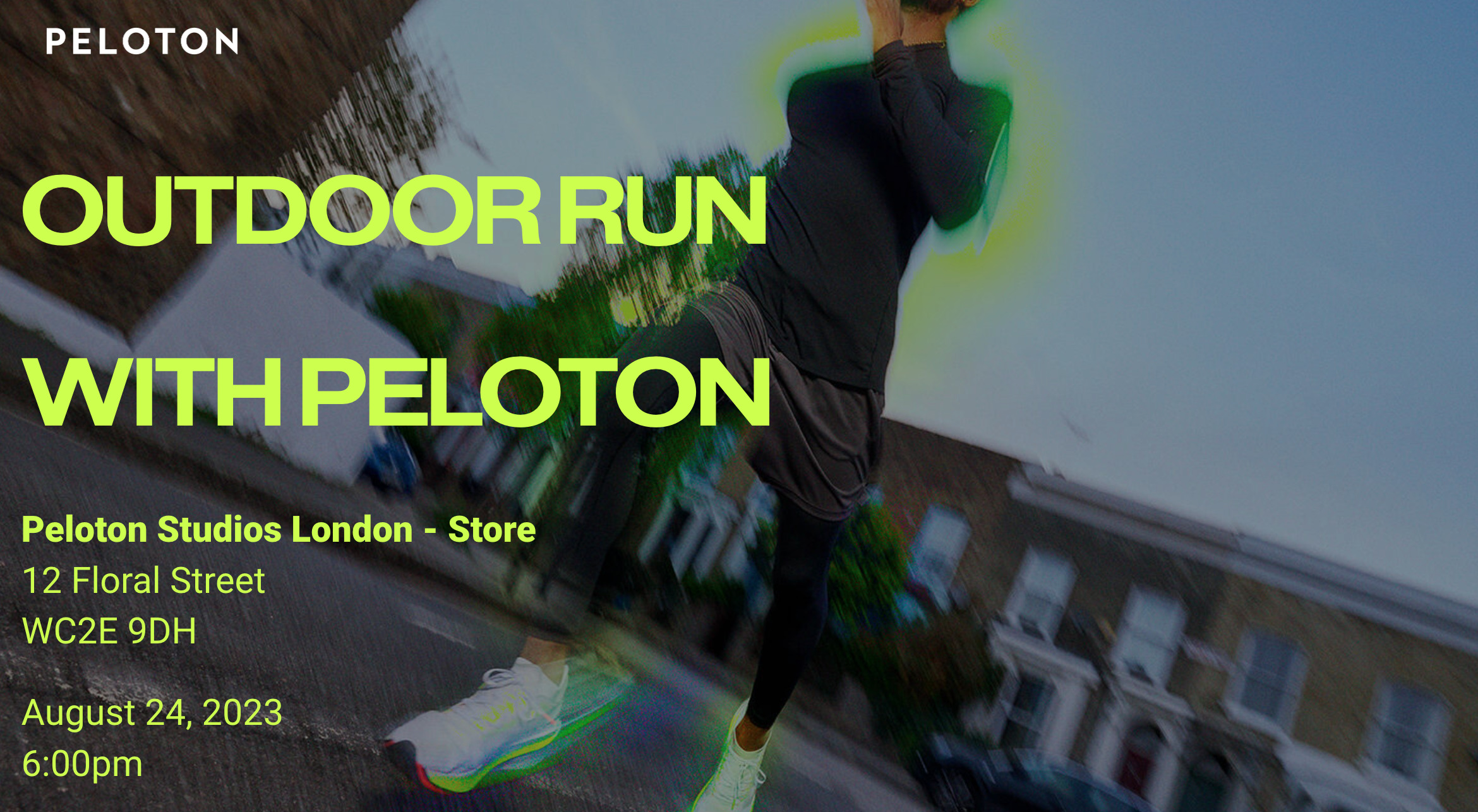 Peloton London Outdoor Run Event Page.