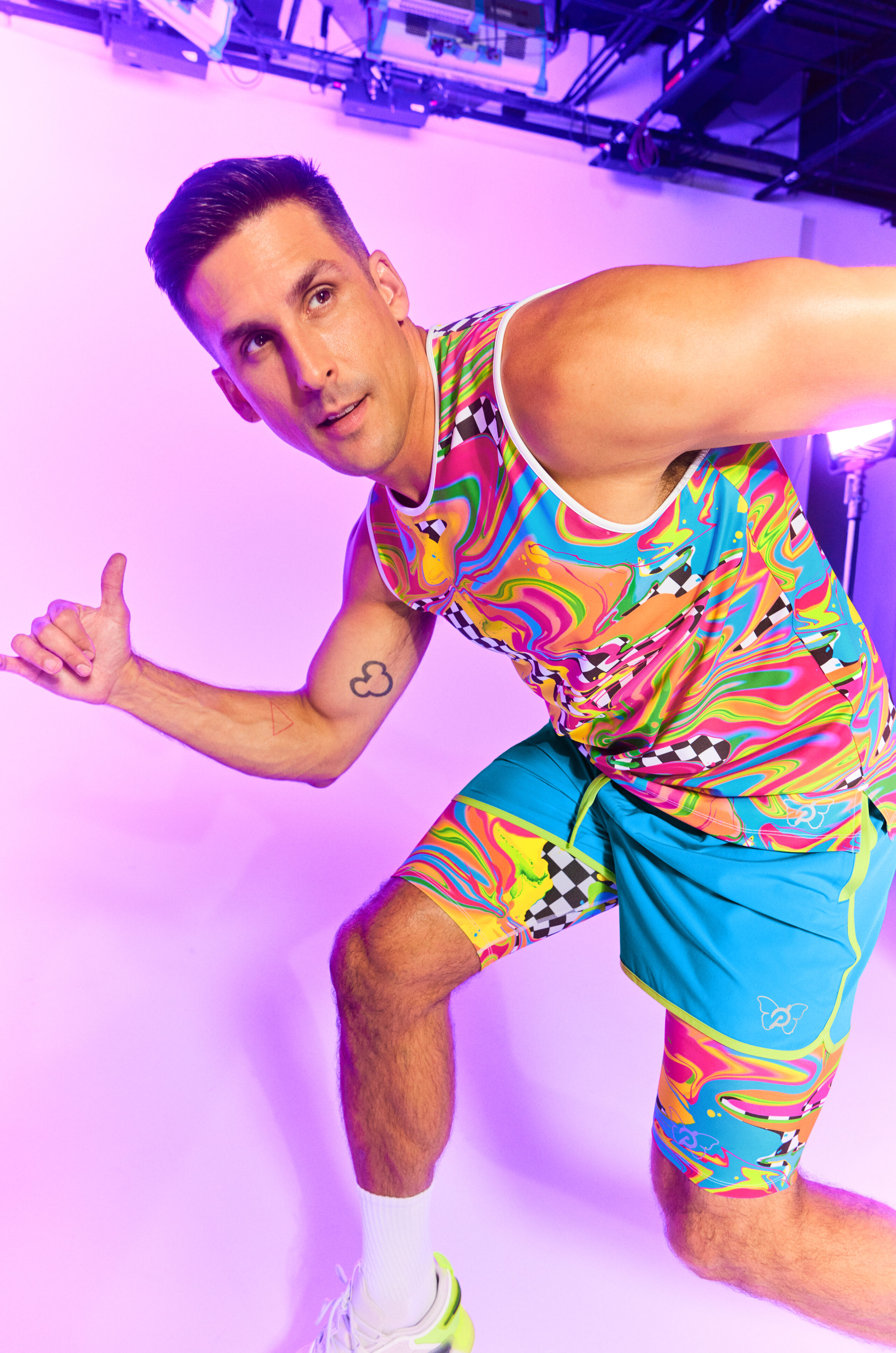 Cody Rigsby in the Peloton x Brittany Allen Peloton collection. Image credit Peloton.