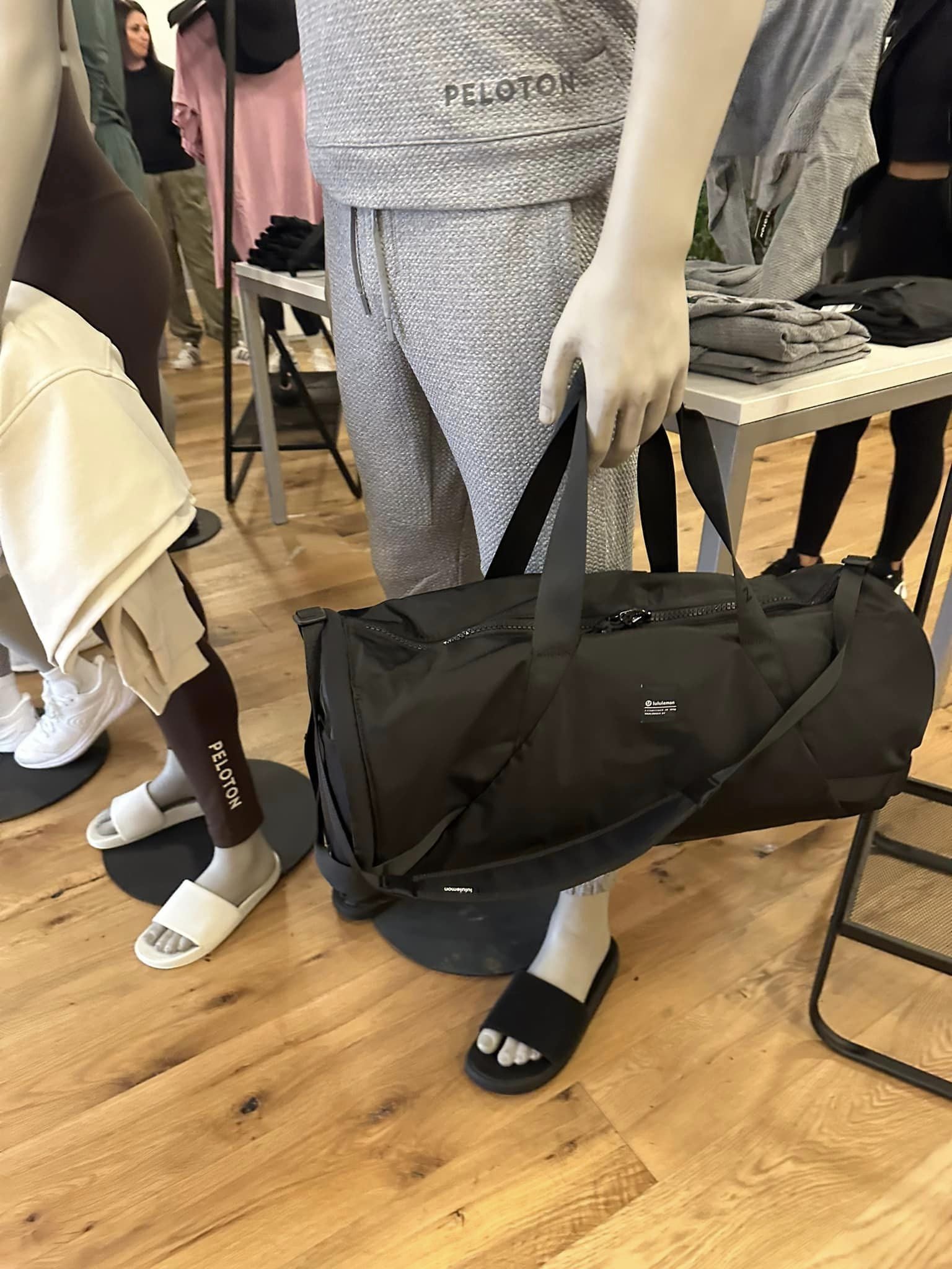 Peloton x lululemon collection on display at the lululemon Lincoln Park Experiential Store in Chicago. Image credit Holly Kabler (#crabbie_kakes).