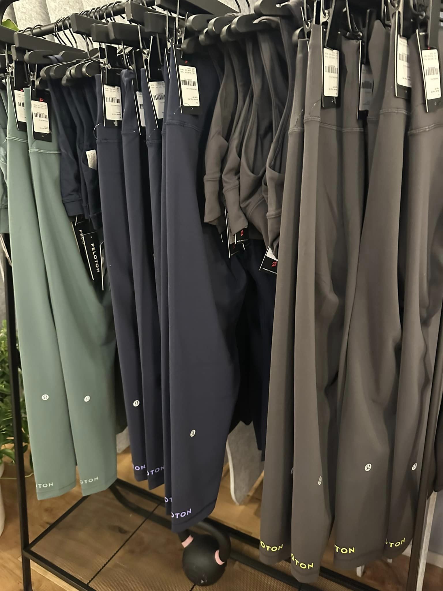 Peloton x lululemon collection on display at the lululemon Lincoln Park Experiential Store in Chicago. Image credit Holly Kabler (#crabbie_kakes).