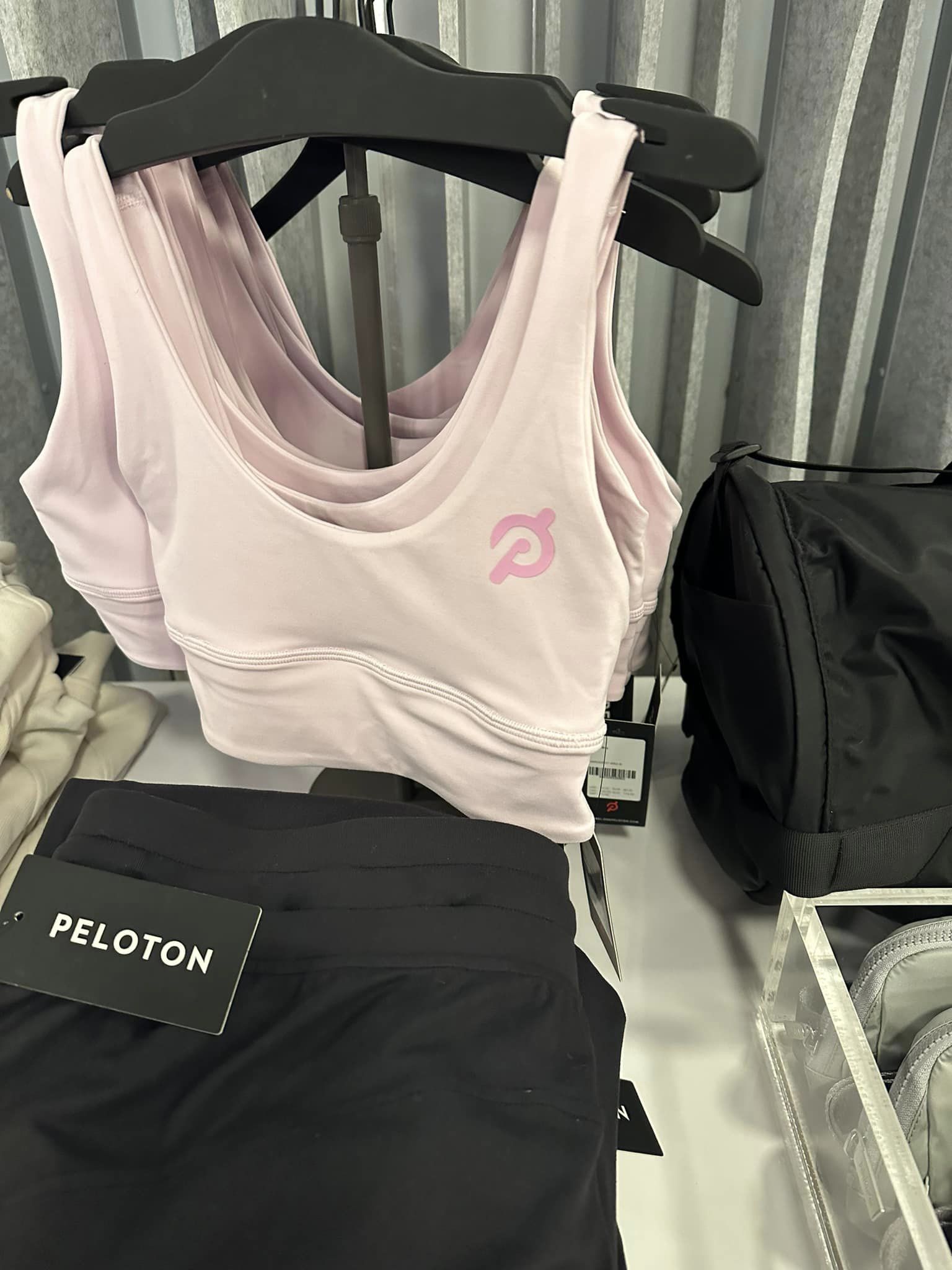 Peloton x lululemon collection on display at the lululemon Lincoln Park Experiential Store in Chicago. Image credit Holly Kabler (#crabbie_kakes).