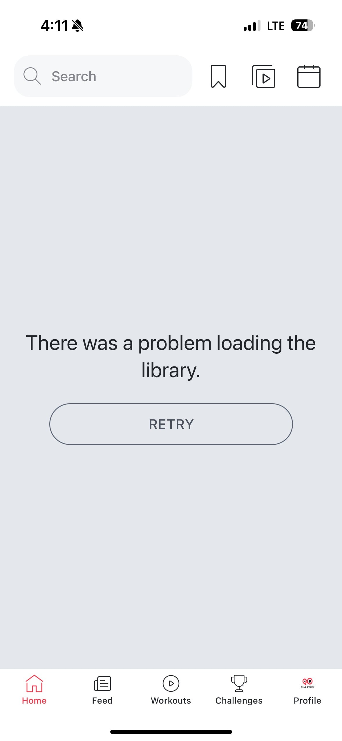 Error message when trying to load Peloton app on October 30, 2023.
