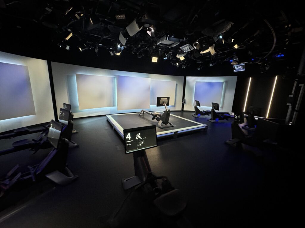 Peloton Rowing Studio set up for members.
