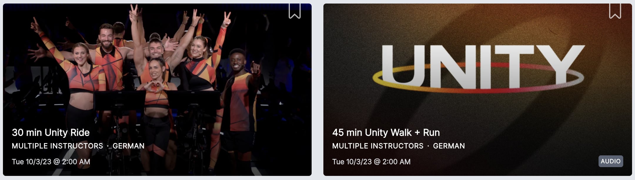 Peloton 2023 German Unity Day Classes.