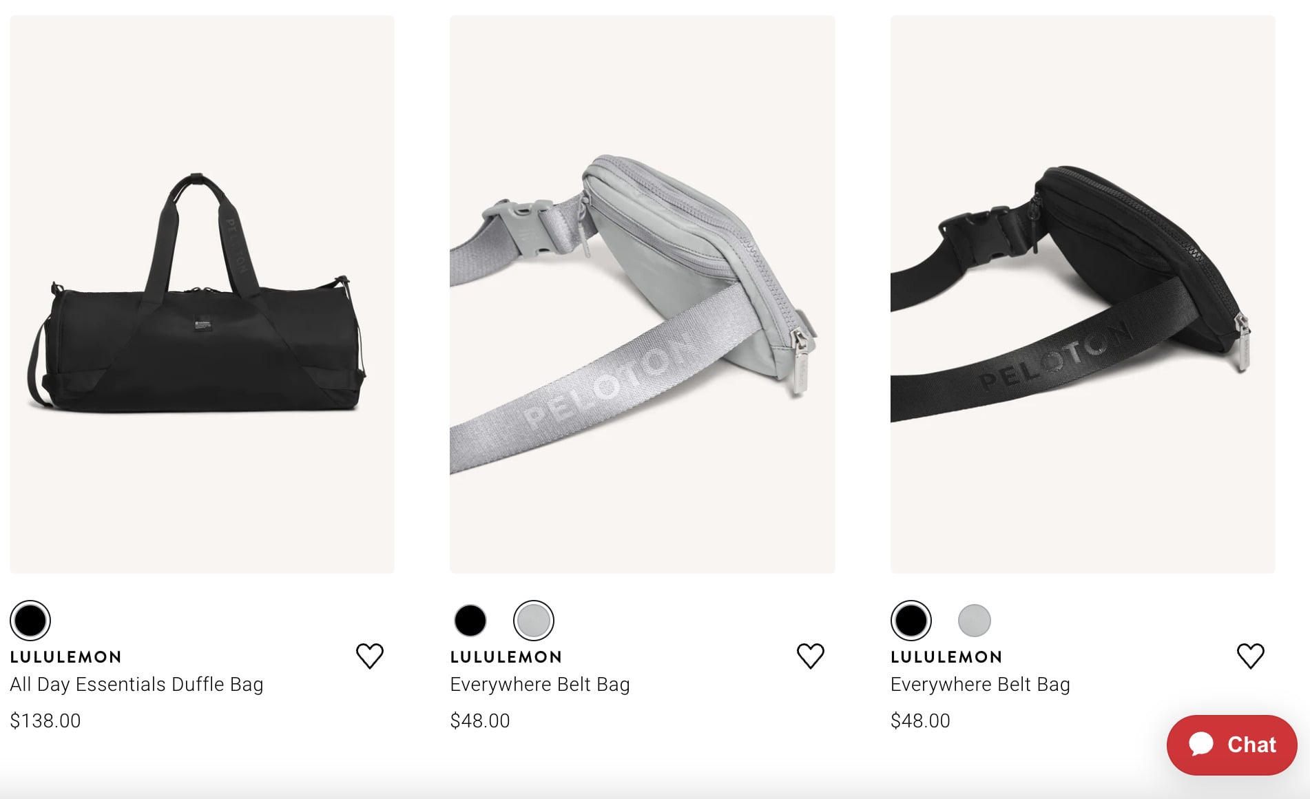 Peloton x lululemon accessories.
