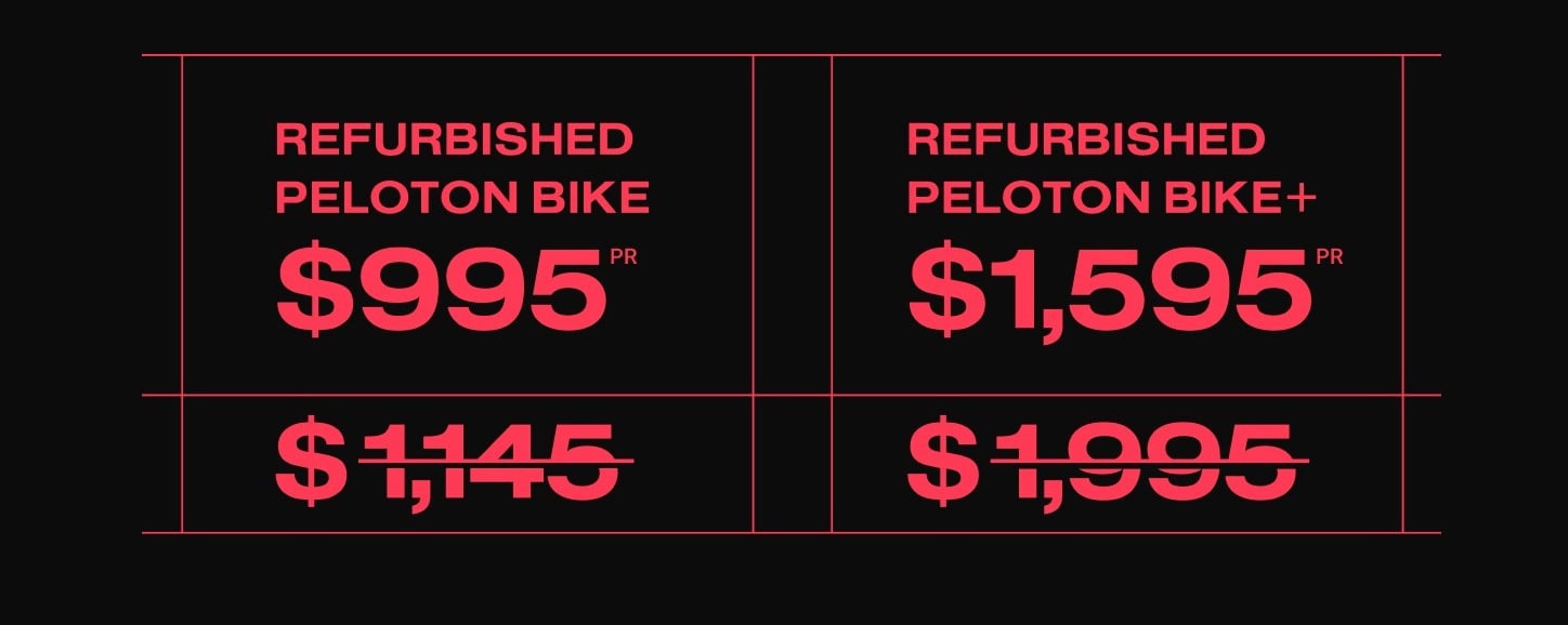 Peloton email to customers advertising refurbished bike offer.