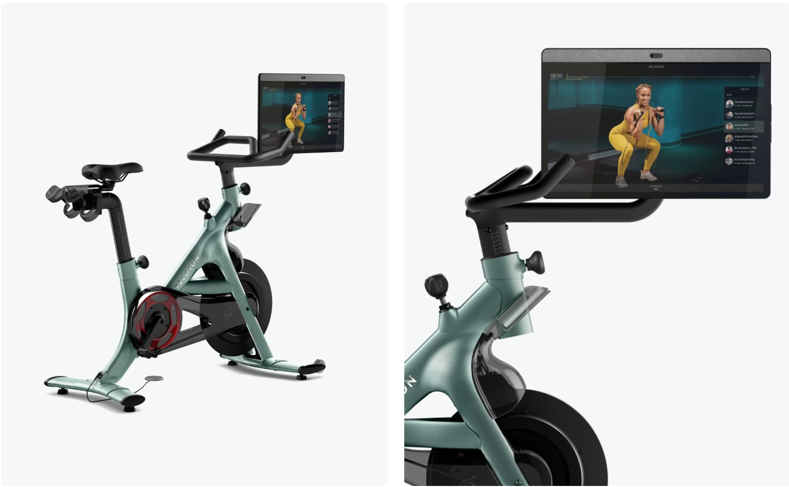 Peloton Bike+ in limited edition "ocean" color.