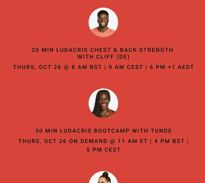 Ludacris Peloton classes. Image credit Peloton social media.