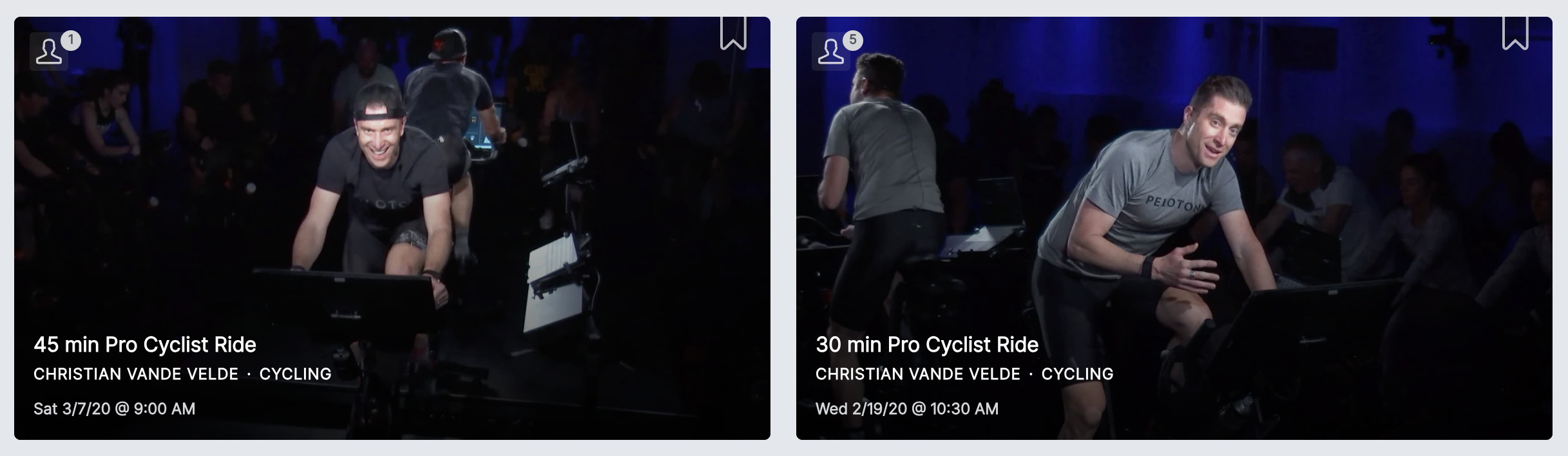 2 classes with Christian Vande Velde recently restored to the on-demand library.