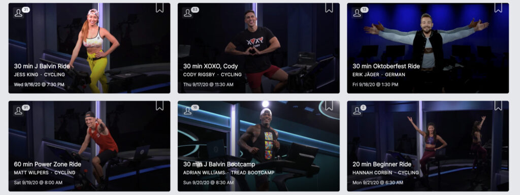 Some of the classes saved in this week's Peloton purge.