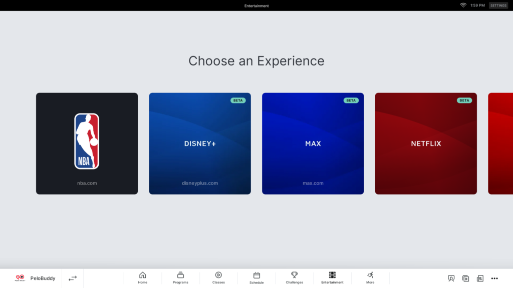 Peloton Entertainment & NBA League Pass are publicly available and out of beta.