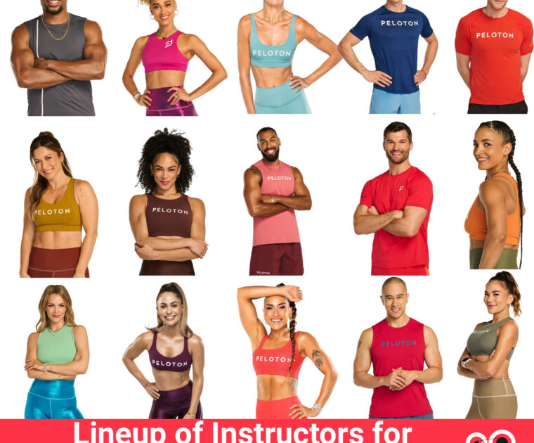 Lineup of Peloton instructors taking part in Peloton on Tour London 2023.
