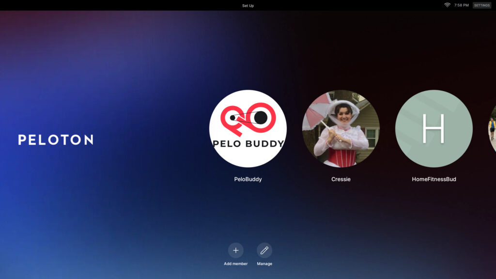 New Peloton login screen.