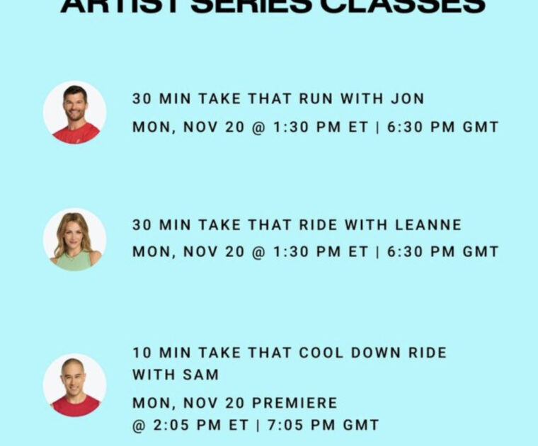 Peloton's Take That classes artist series.