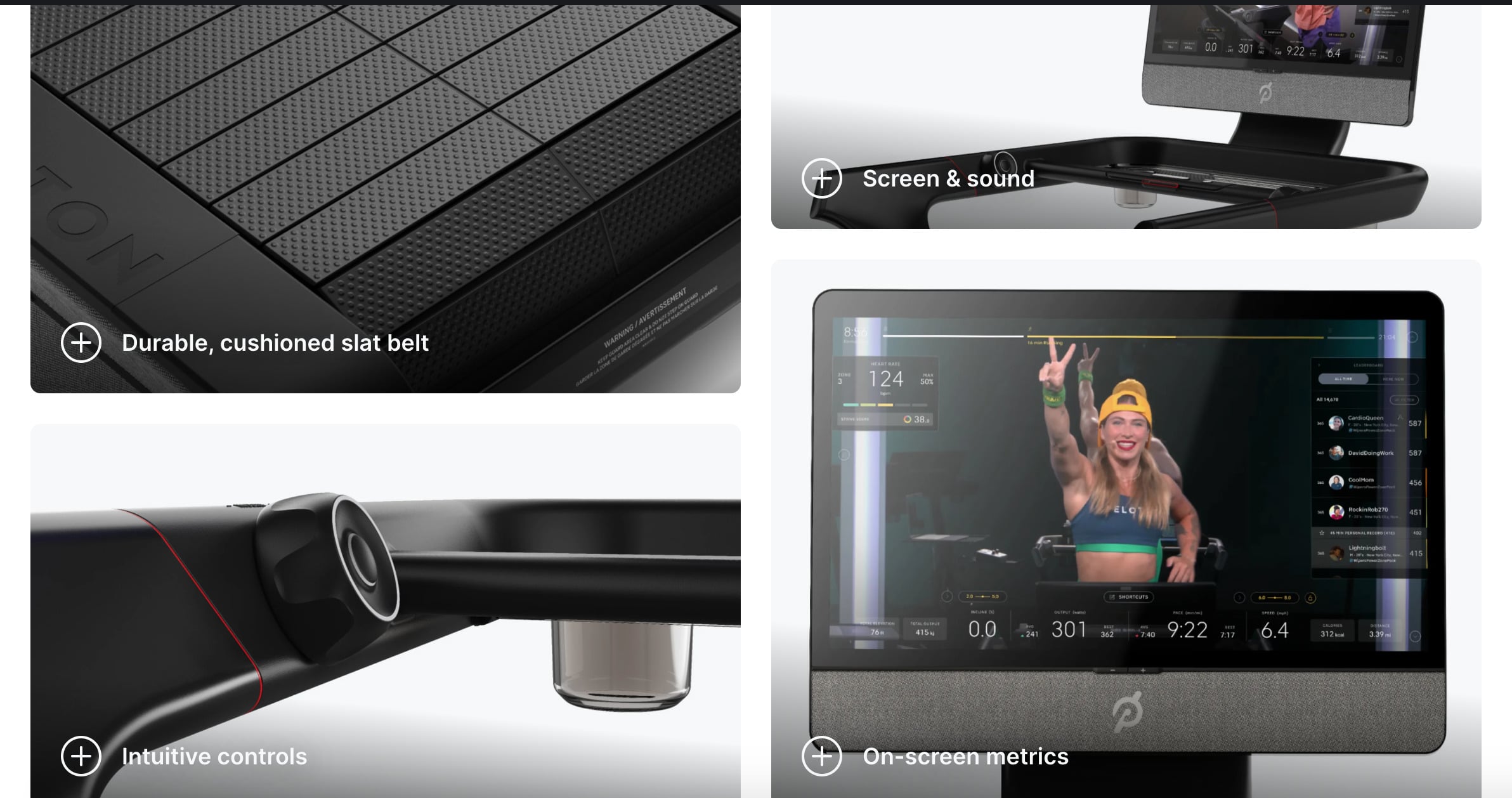 Tread+ page on Peloton website.