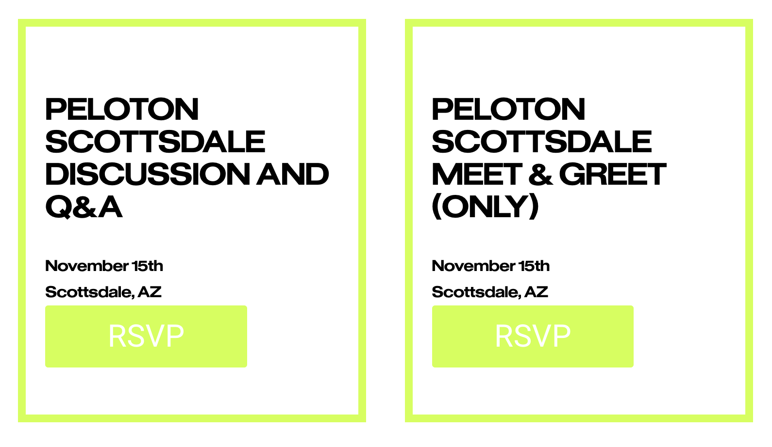 Peloton Scottsdale with Becs & Selena event website.