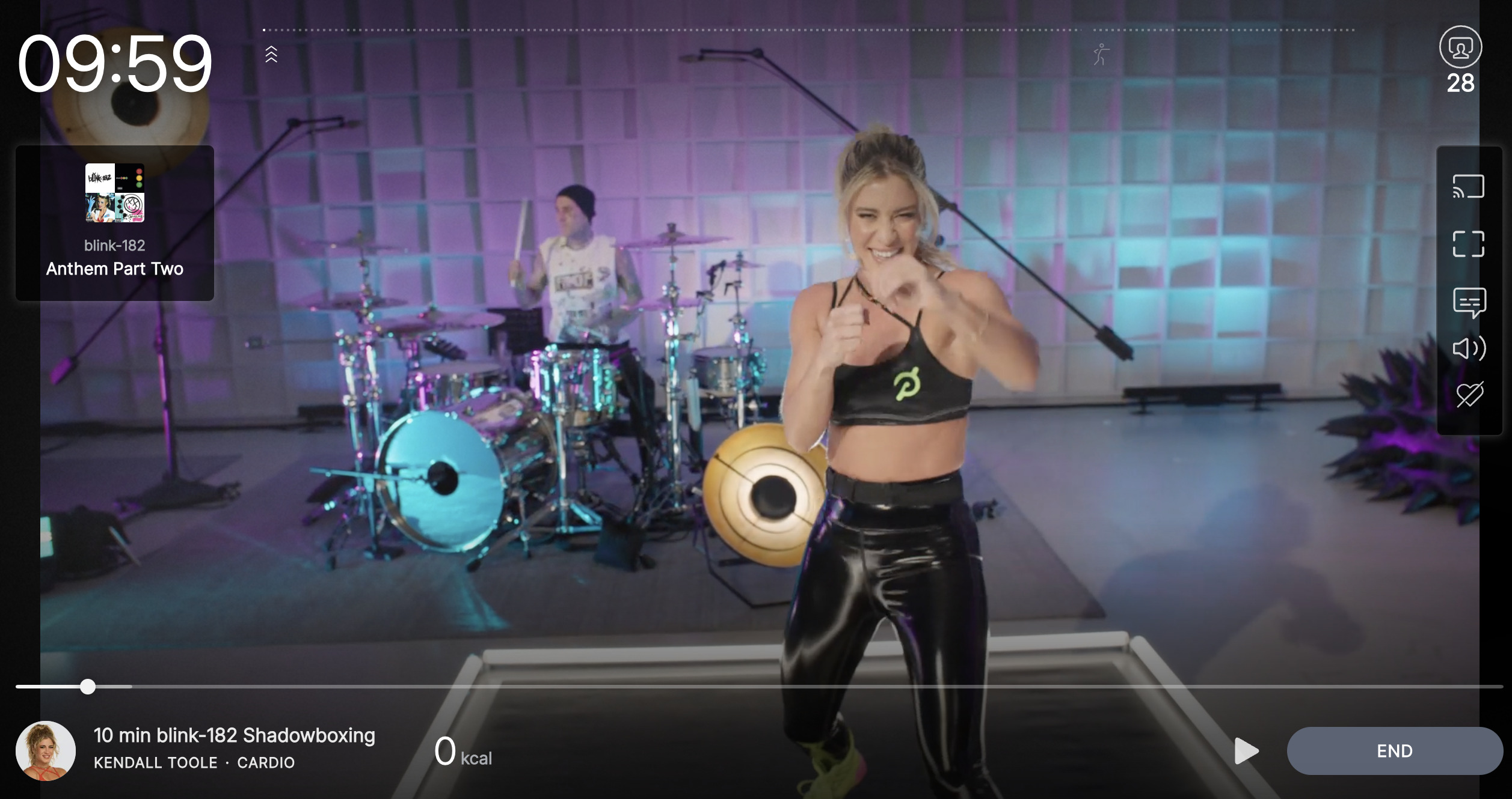 10 min. blink-182 Shadowboxing Class with Kendall Toole featuring Travis Barker.