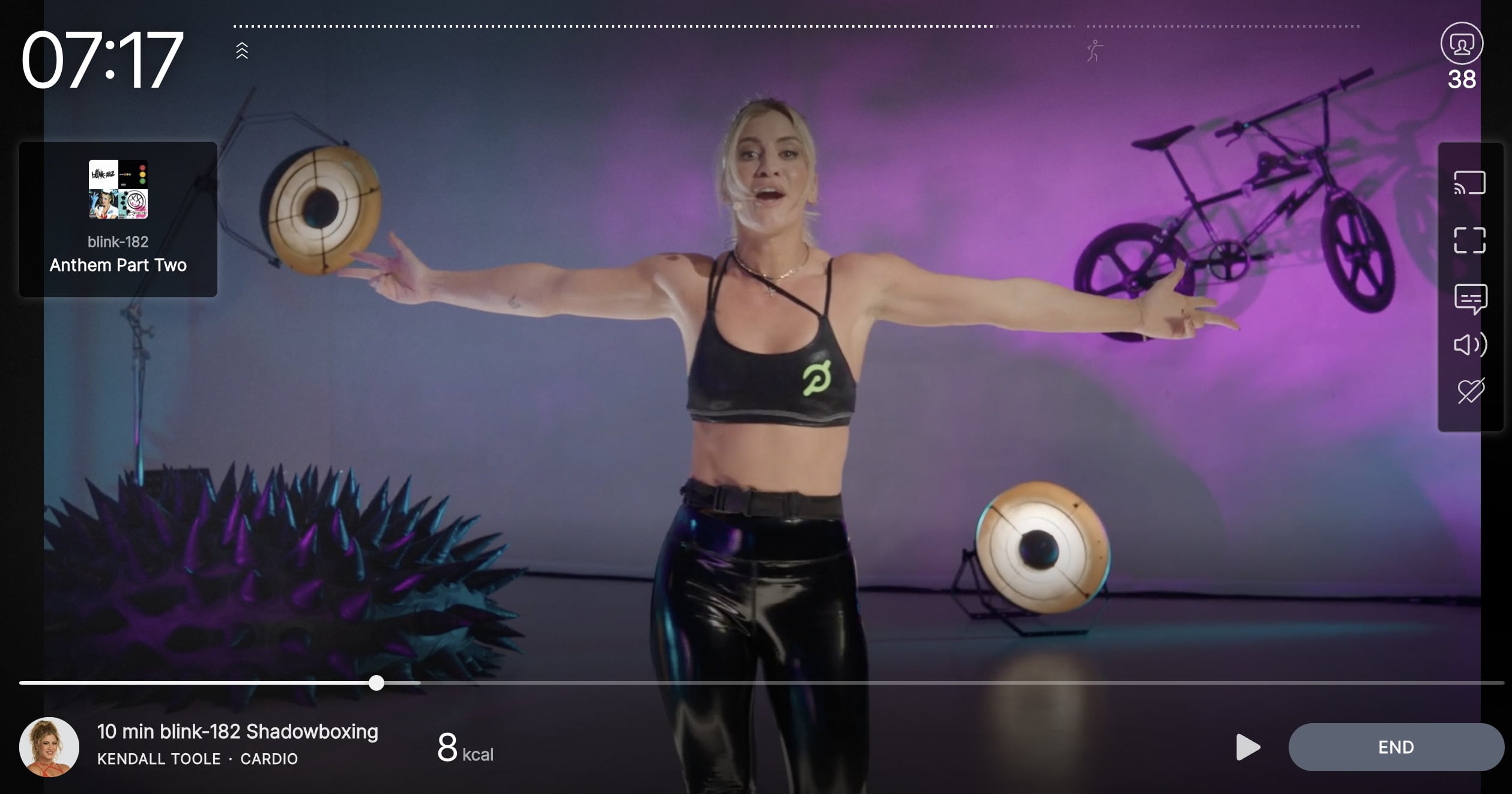 10 min. blink-182 Shadowboxing Class with Kendall Toole featuring Travis Barker.