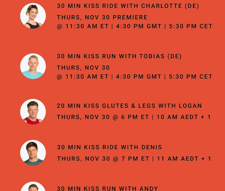 KISS Peloton classes. Image credit Peloton social media.