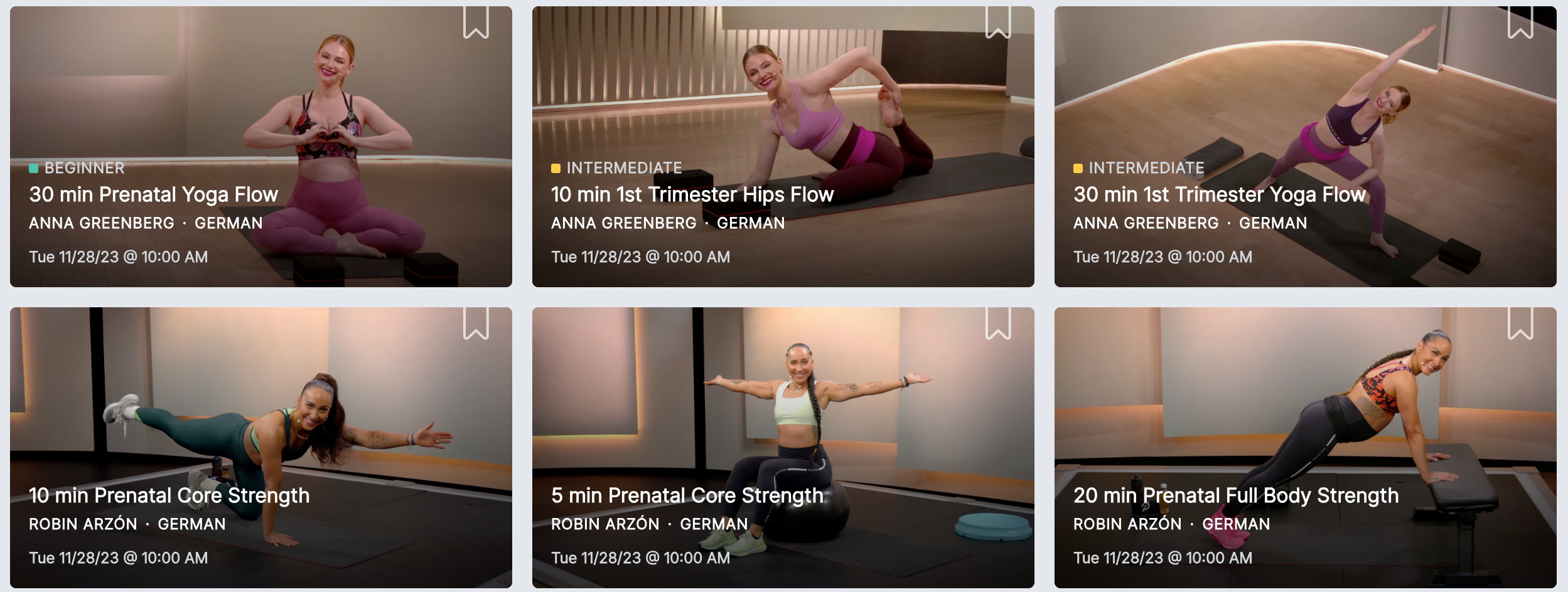 Dubbed pre- and postnatal classes with Anna Greenberg and Robin Arzón.