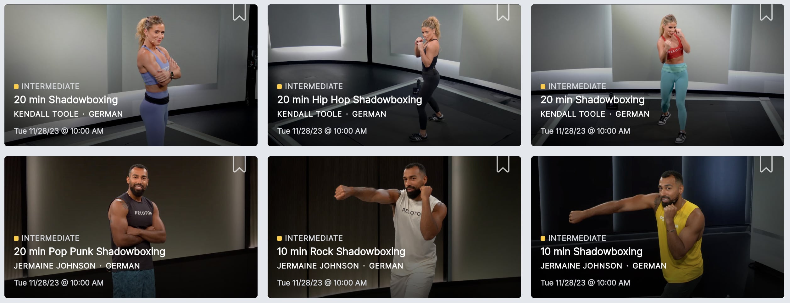 German dubbed shadowboxing classes with Kendall Toole and Jermaine Johnson.