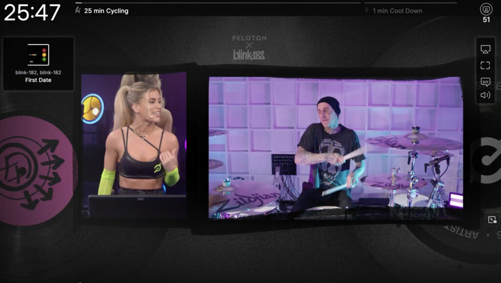 Kendall Toole Peloton Blink-182 cycling class.