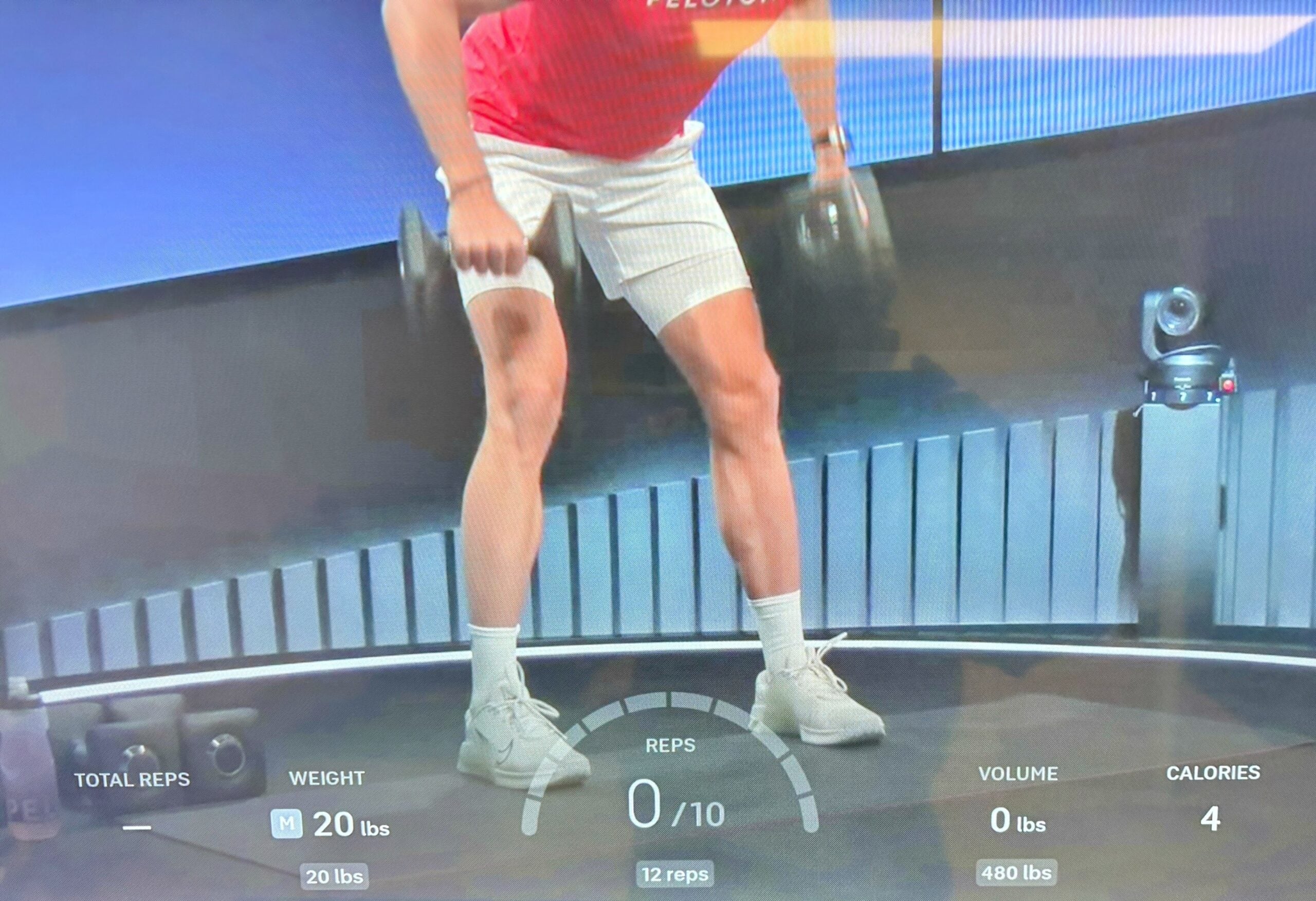 Comparison statistics displaying on Peloton strength class.