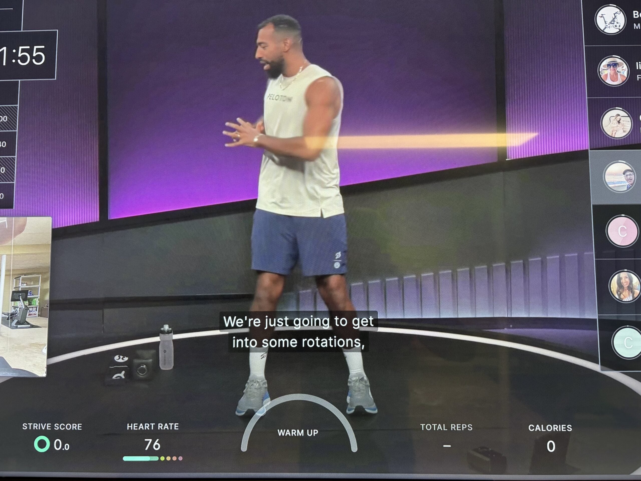 Heart rate metrics at bottom of screen on Guide.