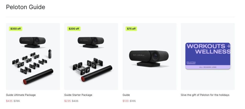 2024 Peloton's New Year sales on the Peloton Guide in the US.