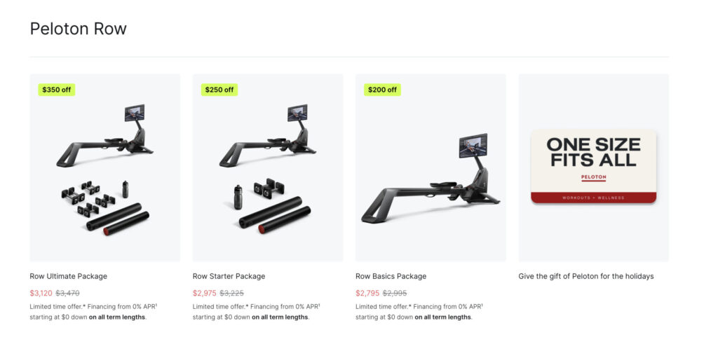 2024 Peloton's New Year sales on the Peloton Row in the US.