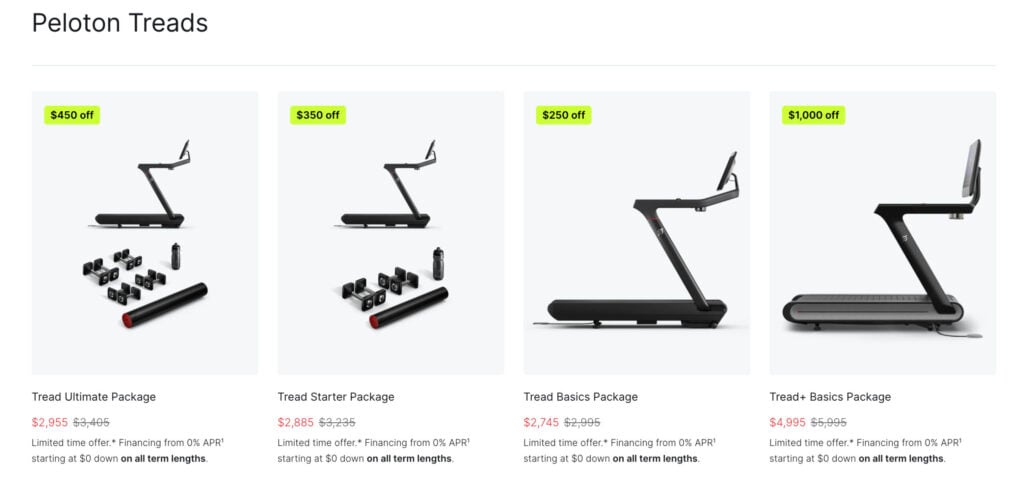 2024 Peloton's New Year sales on the Peloton Tread in the US.