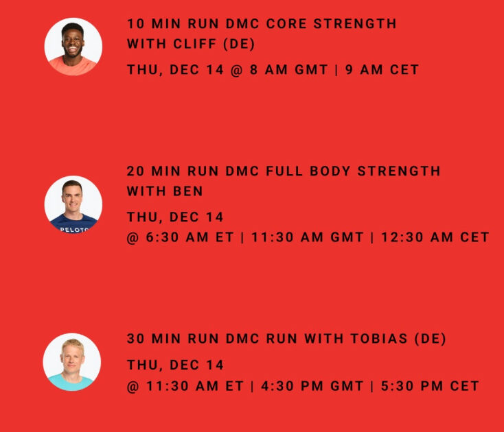 Run-DMC Peloton classes. Image credit Peloton social media.