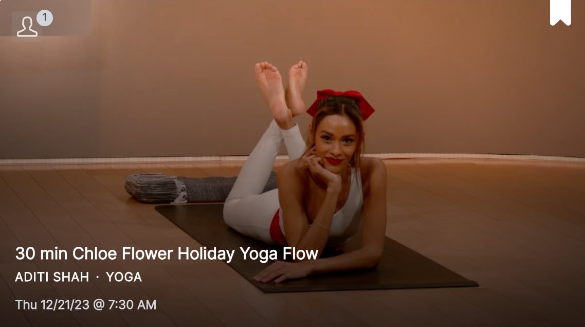 Chloe Flower Holiday Yoga Flow class