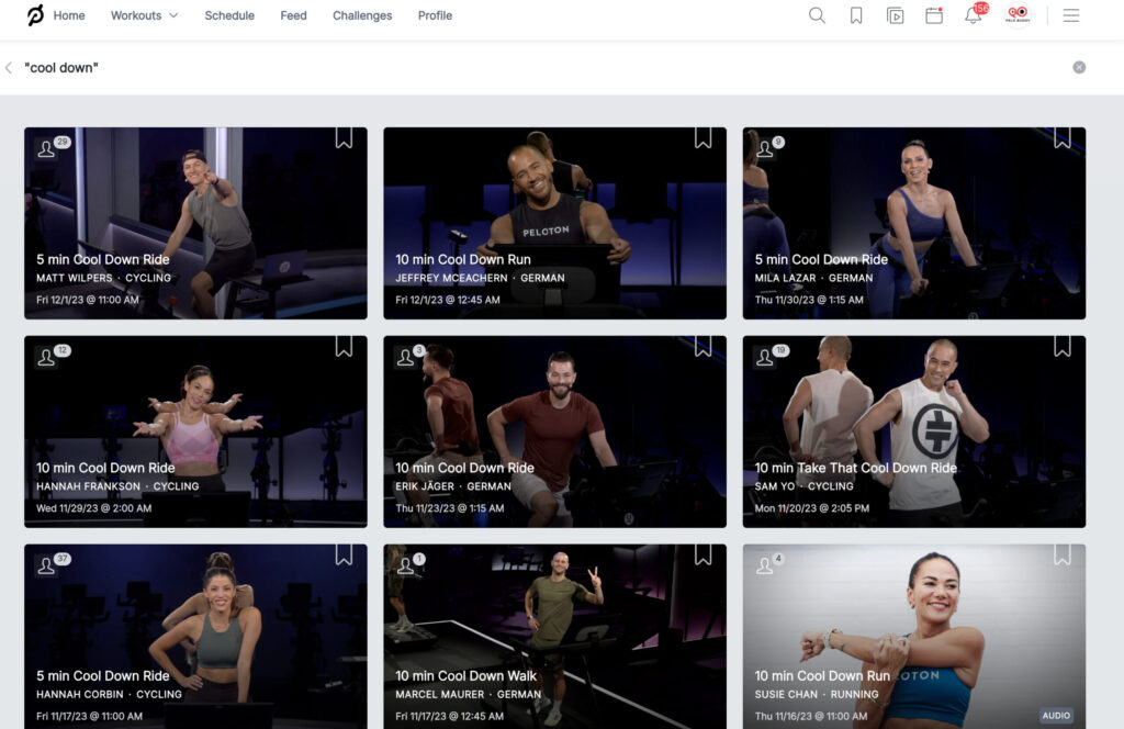 A search for "Cool Down" shows the classes still in the library - they are not purged.