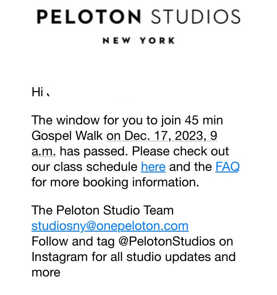 Email after your 2 hours to claim a spot on the waitlist has passed.