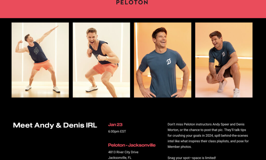 Meet & Greet with Denis Morton & Andy Speer at the Jacksonville, Florida Peloton showroom.