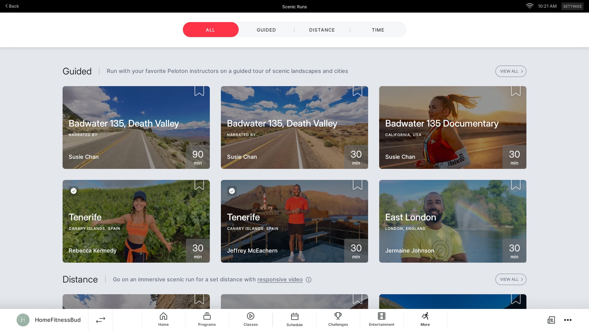 Peloton scenic content on Tread with new Death Valley content and Badwater 135 documentary.