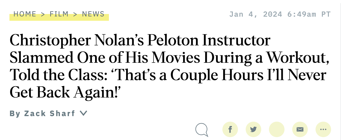 Article from Variety about Christopher Nolan.