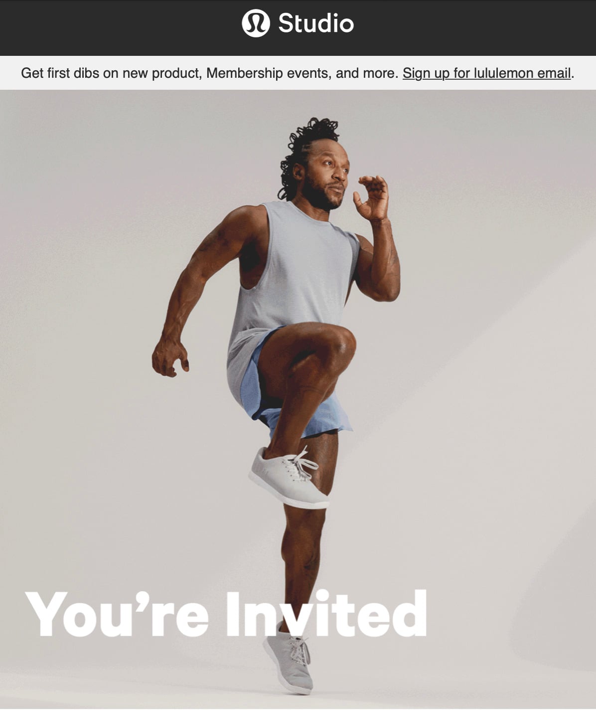 lululemon PSNY event invite.