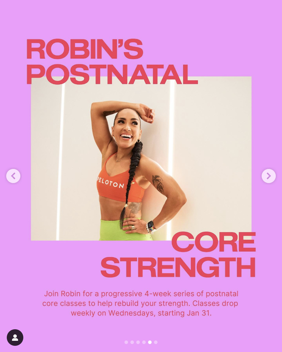 "This Week at Peloton" Instagram post. Image credit Peloton social media.