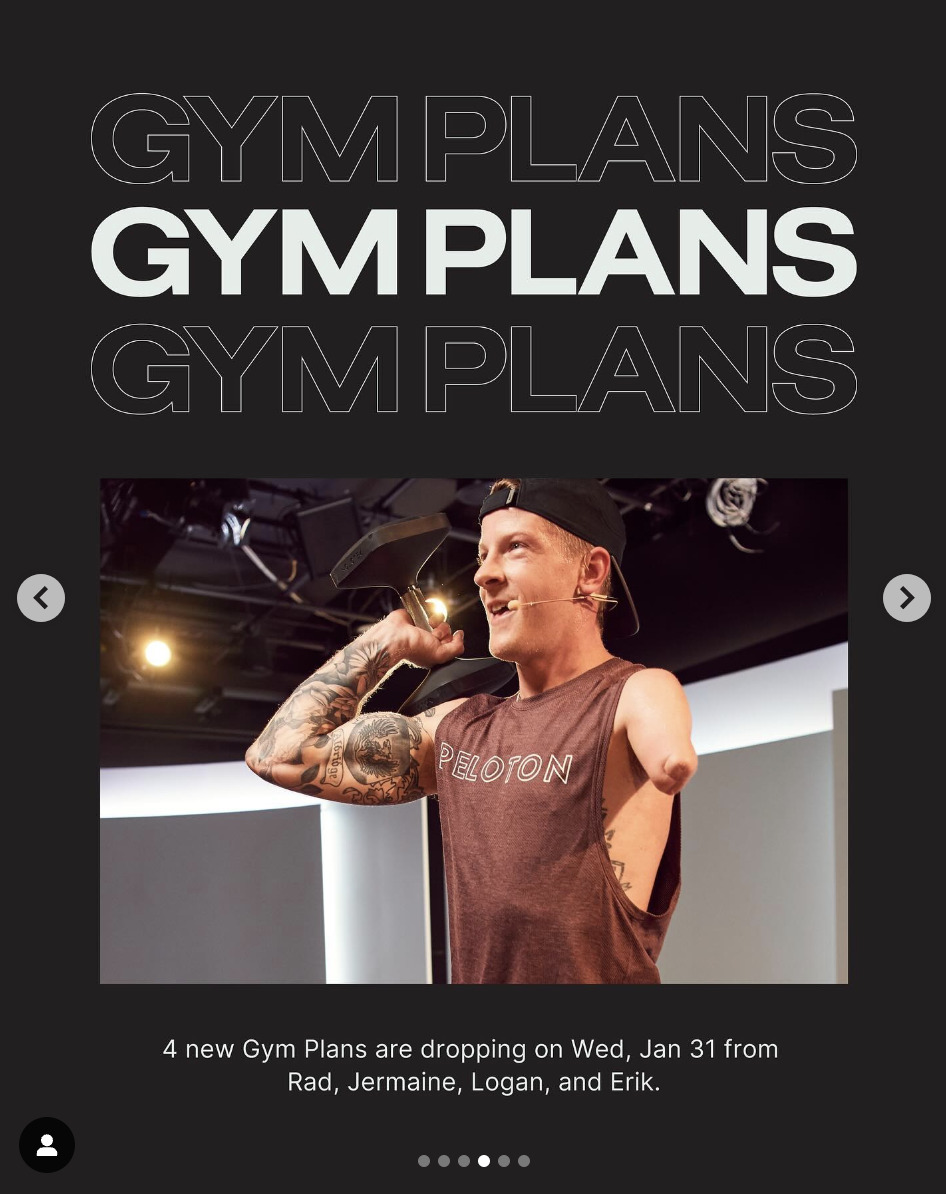 "This Week at Peloton" Instagram post. Image credit Peloton social media.