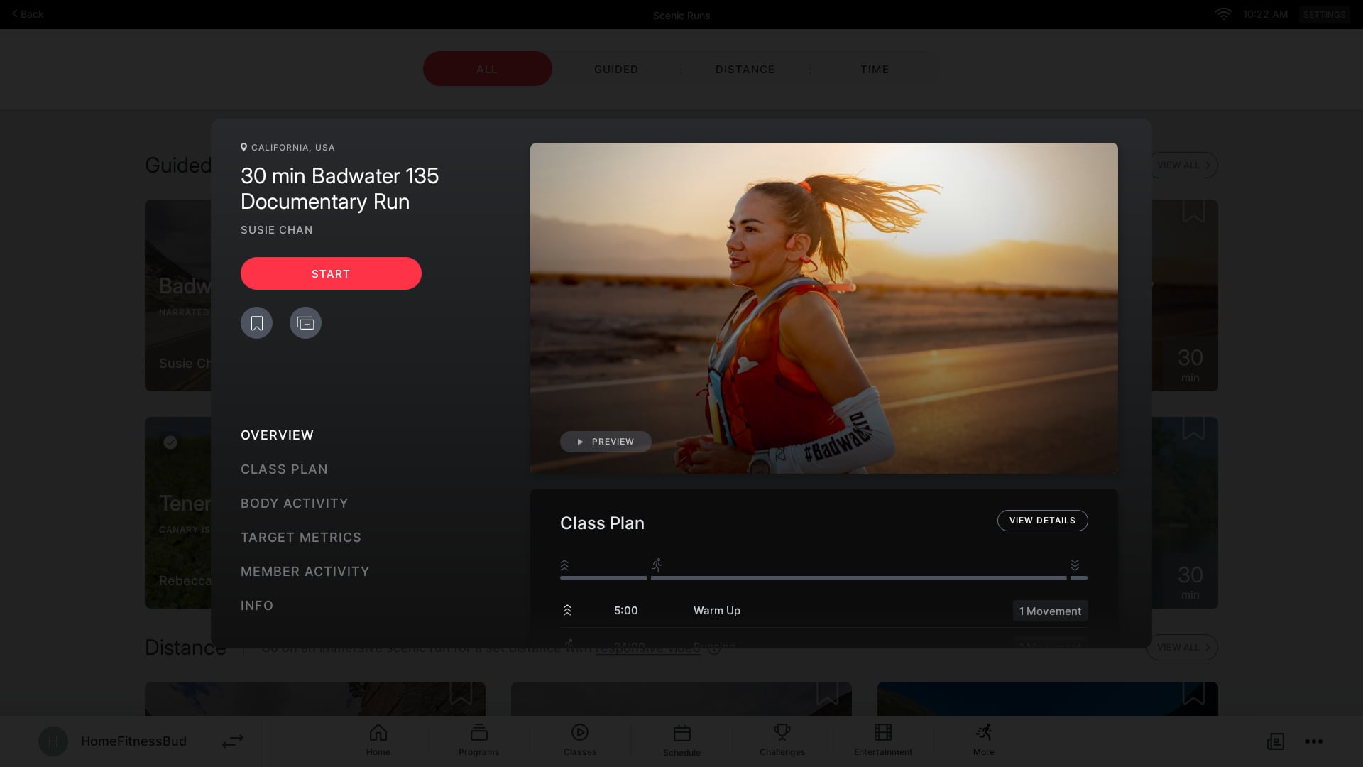 Badwater 135 documentary on Peloton hardware device.
