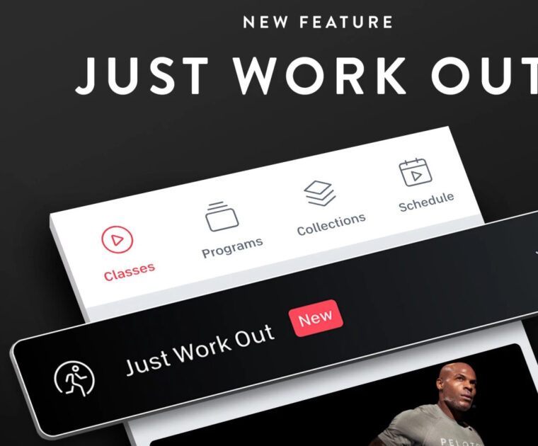 Post from Peloton advertising the original launch of the "Just Work Out" feature.