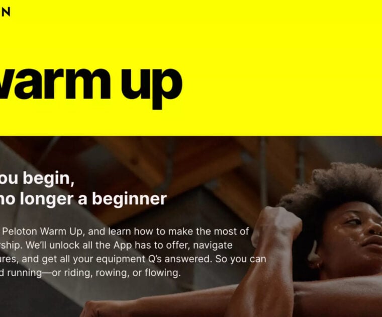 Peloton Warm Up event website.