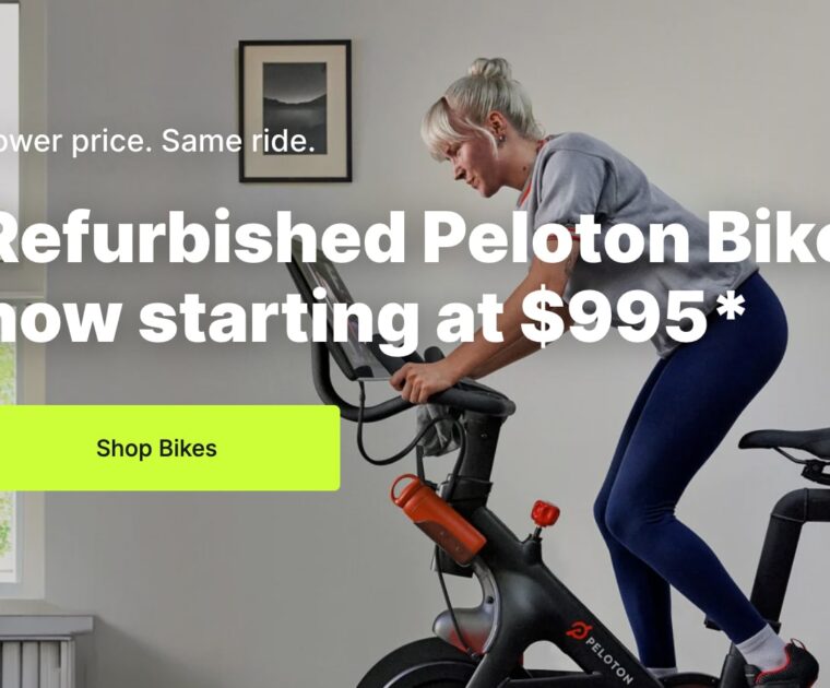 Peloton website advertising limited time refurbished bike offer.