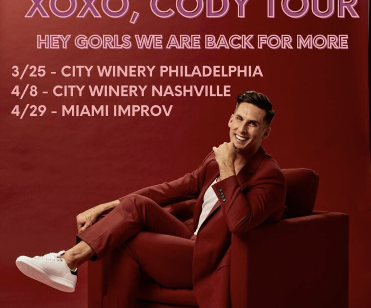 Cody Rigsby's new book tour dates. Image credit Cody's social media.