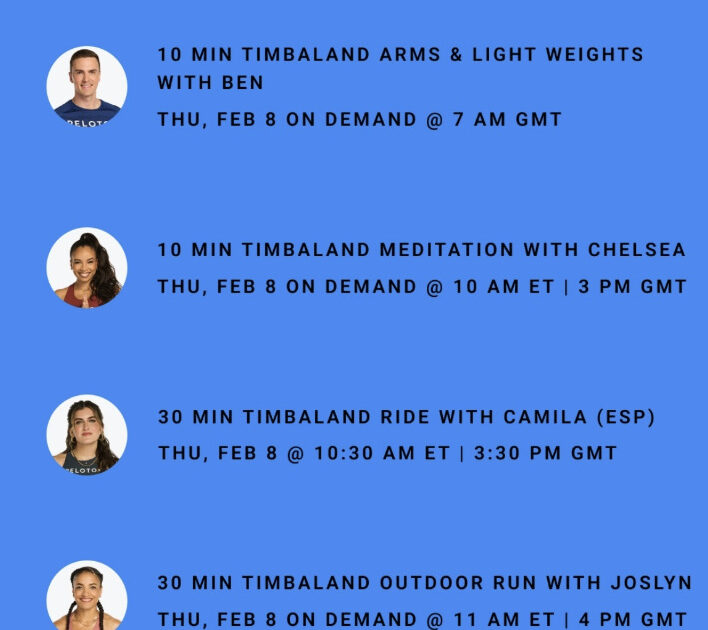 Peloton Timbaland classes. Image credit Peloton social media.