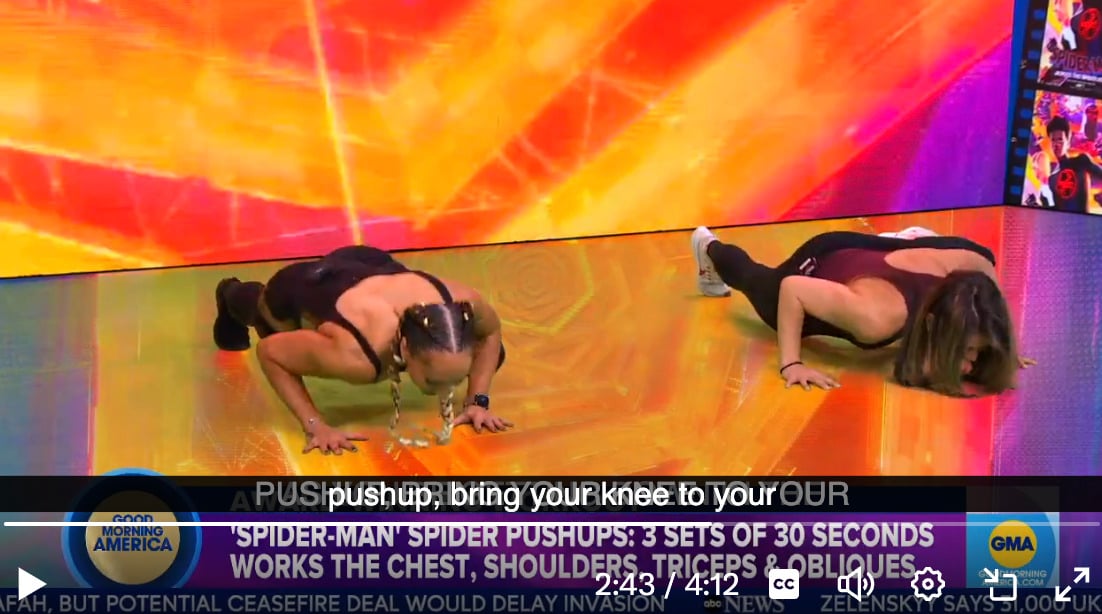 “Road to the Oscars – Award Winning Workout" segment on Good Morning America - Spider-Man: Across the Spider-Verse.
